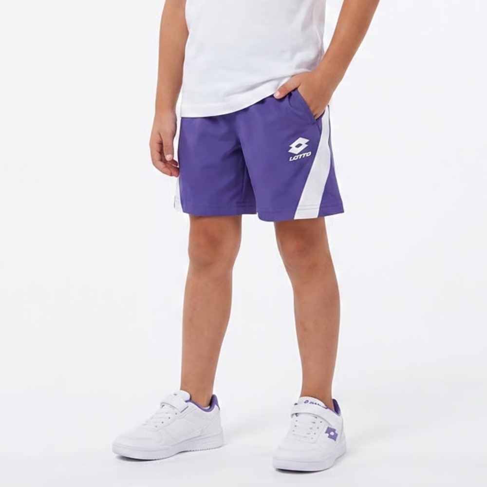 Lotto Boys Purple Athletic Shorts XS 6-7 White Contrast Side Panels